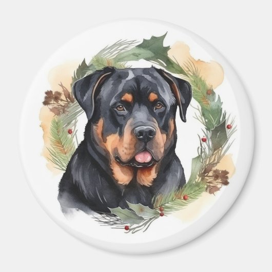 Rottweiler Weihnachtsmann Festliche Jungfrau Magnet (Vorne)