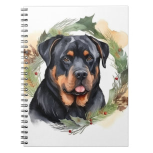 Rottweiler Weihnachtsmann Festliche Jungfrau Notizblock