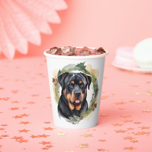 Rottweiler Weihnachtsmann Festliche Jungfrau Pappbecher (Insitu)