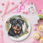 Rottweiler Weihnachtsmann Festliche Jungfrau Pappteller (Party)