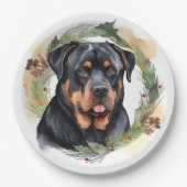 Rottweiler Weihnachtsmann Festliche Jungfrau Pappteller (Vorderseite)