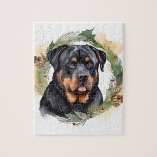 Rottweiler Weihnachtsmann Festliche Jungfrau Puzzle