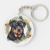 Rottweiler Weihnachtsmann Festliche Jungfrau Schlüsselanhänger (Rückseite)