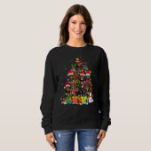 Rottweiler Weihnachtsmannmütze Tree Christmas Funn Sweatshirt (Vorne ganz)
