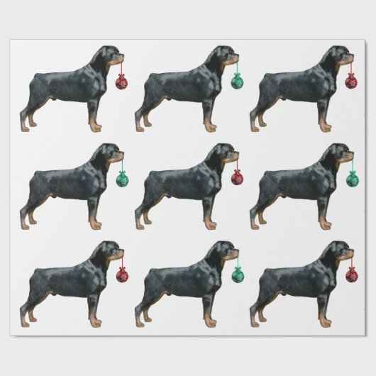 Rottweiler WeihnachtsPackpapier Geschenkpapier (Flach)