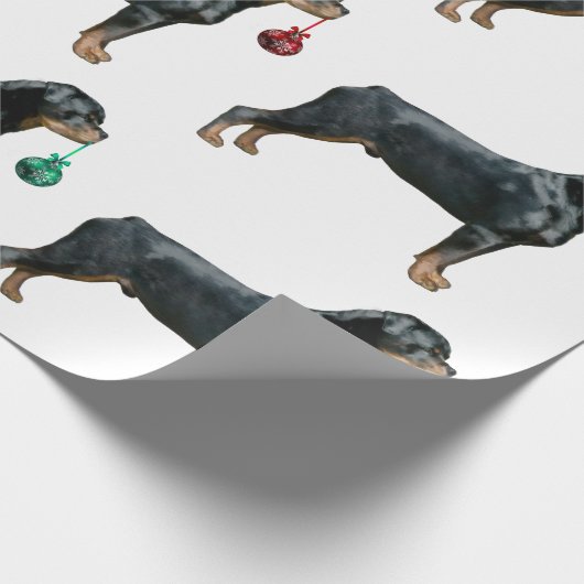Rottweiler WeihnachtsPackpapier Geschenkpapier (Ecke)