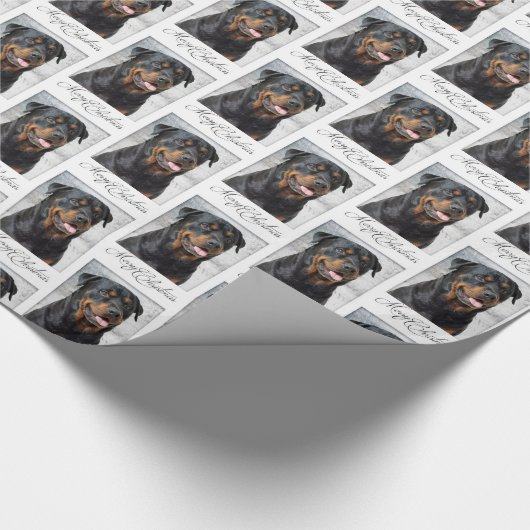 Rottweiler WeihnachtsPackpapier Geschenkpapier (Ecke)