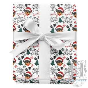 Rottweiler-Weihnachtspapier Geschenkpapier
