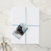 Rottweiler Weihnachtsschnee Winter Kissen Geschenkanhänger (Mit Garn)