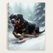 Rottweiler Weihnachtsschnee Winter Kissen Planer (Vorderseite)