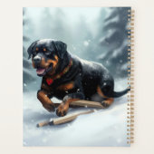 Rottweiler Weihnachtsschnee Winter Kissen Planer (Rückseite)
