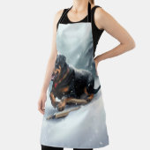 Rottweiler Weihnachtsschnee Winter Kissen Schürze (InSitu)