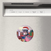 Rottweiler Weihnachtsüberraschung Magnet (In Situ (Geschirrspüler))