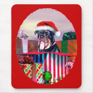 Rottweiler Weihnachtsüberraschung Mousepad