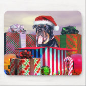 Rottweiler Weihnachtsüberraschung Mousepad (Vorne)