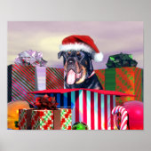 Rottweiler Weihnachtsüberraschung Poster (Vorne)