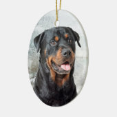 Rottweiler Weihnachtsverzierung Keramik Ornament (Links)
