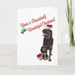 Rottweiler Weihnachtswünsche Feiertagskarte