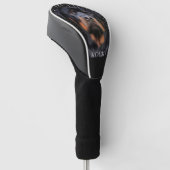   Rottweiler Weiß Golf Headcover (angewinkelt)
