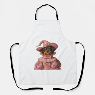 Rottweiler-Welpe als rosa Hexe verkleidet ? Cute H Schürze