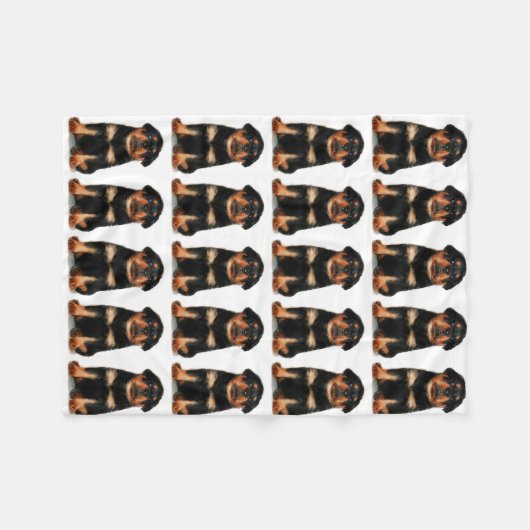 Rottweiler Welpe Fleecedecke (Vorderseite (Horizontal))