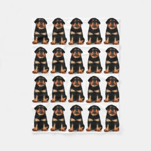 Rottweiler Welpe Fleecedecke (Vorderseite)