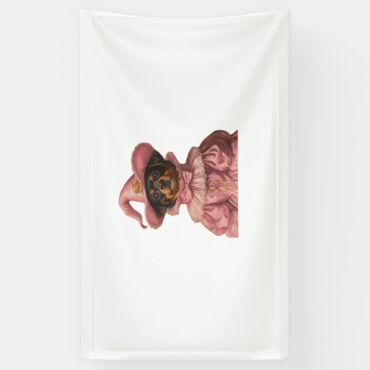 Rottweiler Welpe, gekleidet als rosa Hexe - Niedli Banner (Vertikal)