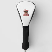 Rottweiler Welpe, gekleidet als rosa Hexe - Niedli Golf Headcover (Vorderseite)