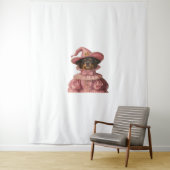 Rottweiler Welpe, gekleidet als rosa Hexe - Niedli Wandteppich (Beispiel)