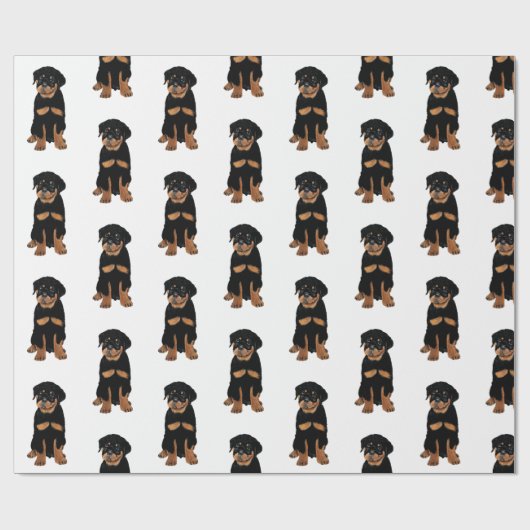 Rottweiler-Welpe Geschenkpapier (Flach)