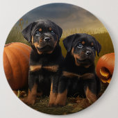 Rottweiler Welpe Herbst Delight Pumpen Button (Vorderseite)