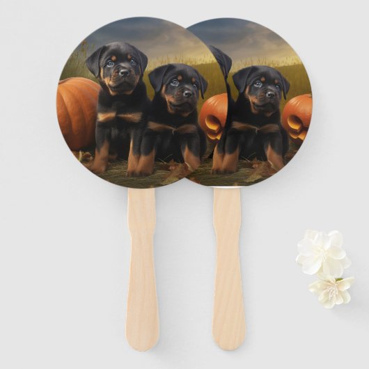 Rottweiler Welpe Herbst Delight Pumpen Fächer (Vorne und Hinten)