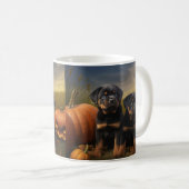 Rottweiler Welpe Herbst Delight Pumpen Kaffeetasse (VorderseiteRechts)