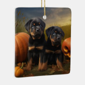 Rottweiler Welpe Herbst Delight Pumpen Keramikornament (Rechts)