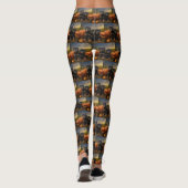 Rottweiler Welpe Herbst Delight Pumpen Leggings (Rückseite)