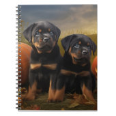 Rottweiler Welpe Herbst Delight Pumpen Notizblock (Vorderseite)