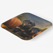 Rottweiler Welpe Herbst Delight Pumpen Pappteller (Gewinkelt)