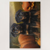 Rottweiler Welpe Herbst Delight Pumpen Puzzle (Vertikal)