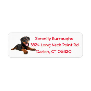 Rottweiler Welpe Hund Red Canon Adresse Label