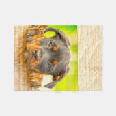 Rottweiler Welpe Hunde Wasser Farbe Öl Farbe Farbe Fleecedecke (Vorderseite (Horizontal))