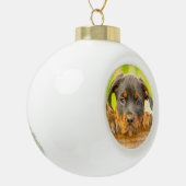 Rottweiler Welpe Hunde Wasser Farbe Öl Farbe Farbe Keramik Kugel-Ornament (Links)