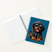 Rottweiler Welpe in Hooded Sweatshirt Notizblock (Innenseite)