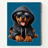 Rottweiler Welpe in Hooded Sweatshirt Notizblock (Rückseite)