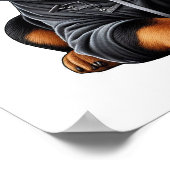Rottweiler Welpe in Hooded Sweatshirt Poster (Ecke)