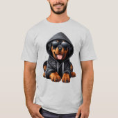 Rottweiler Welpe in Hooded Sweatshirt T-Shirt (Vorderseite)