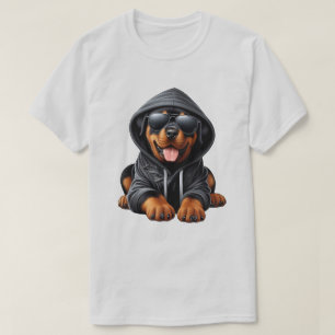 Rottweiler Welpe in Hooded Sweatshirt T-Shirt
