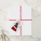 Rottweiler-Welpe in Santa Bag Geschenkanhänger (Mit Garn)