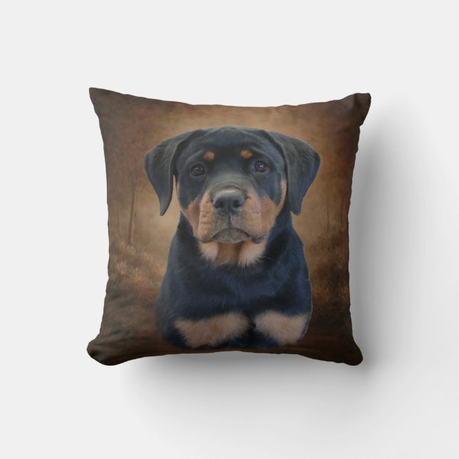 Rottweiler Welpe Kissen (Vorderseite)