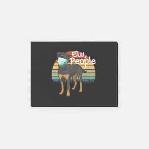 Rottweiler Welpe mit Maske - Leute - Rottweiler Post-it Klebezettel