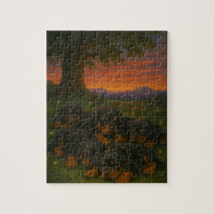 Rottweiler-Welpen bei Tagesanbruch Puzzle